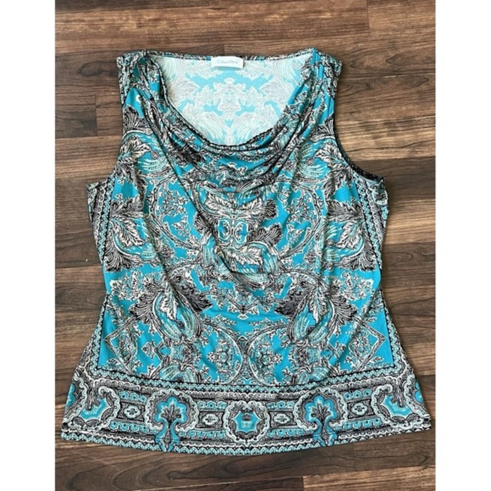 Multi Color CALVIN KLEIN Top .. Size (P) Petite See Measurements‎ For Size